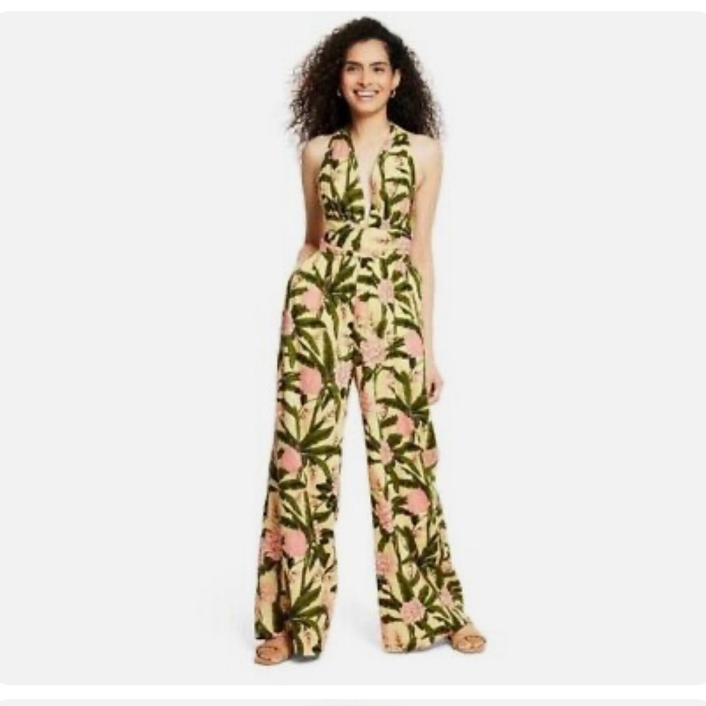 NWT Agua Bendita Botanical Print Jumpsuit
